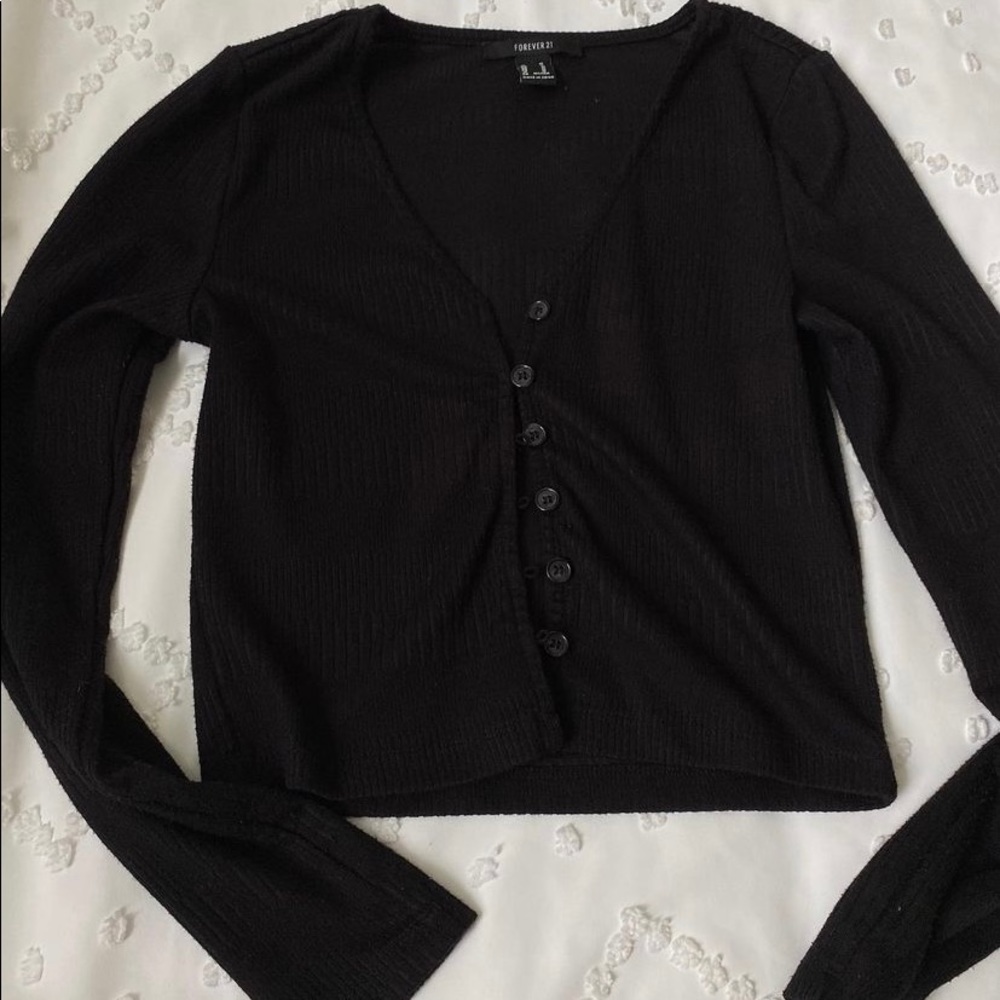 Black cropped cardigan